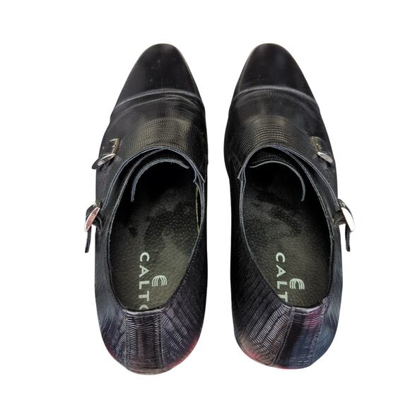 Calto‎ Height Increasing Dual Monk Strap Dress Shoes Black K3114 Men's 9 Taller - Picture 6 of 8